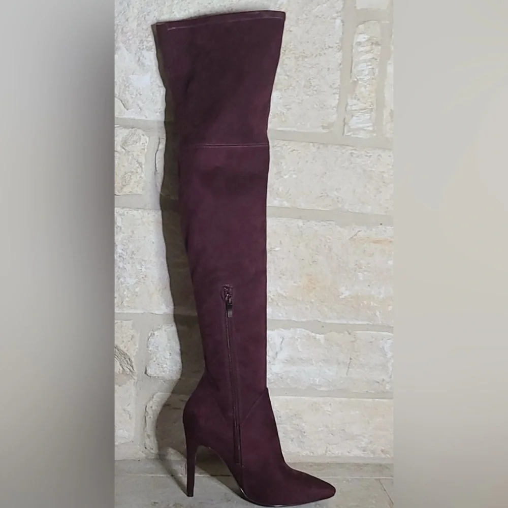 Kendall + Kylie “Kayla” Thigh-High Suede Boots – Size 9, Burgundy or Black (NWT)
